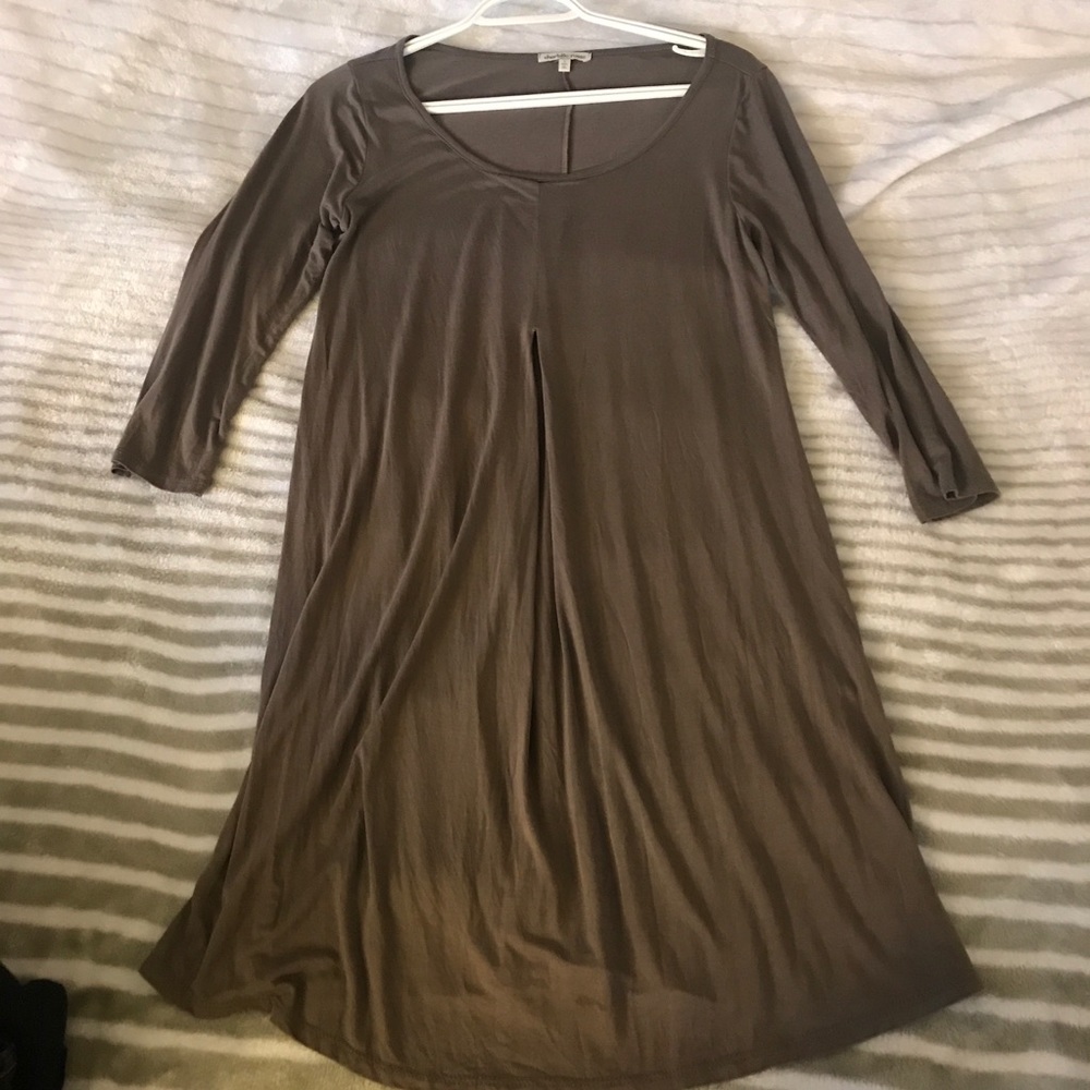 Charlotte Russe Taupe Gray Pleated Swing Dress